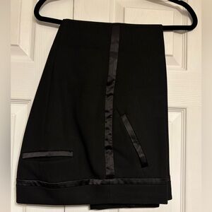LOFT Women's Black Tuxedo-Style Pants with Satin Accents